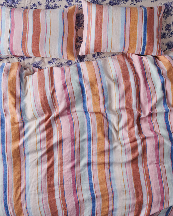 Jaipur Stripe Linen Pillowcases 2Pce Set