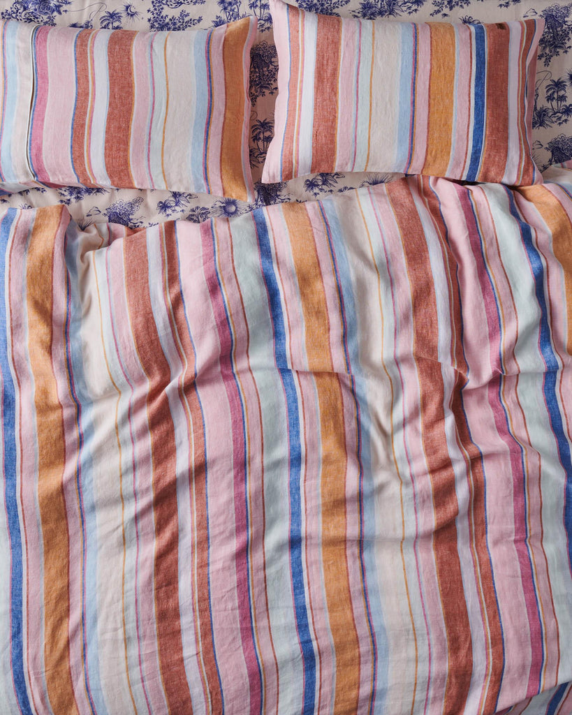Jaipur Stripe Linen Pillowcases 2Pce Set