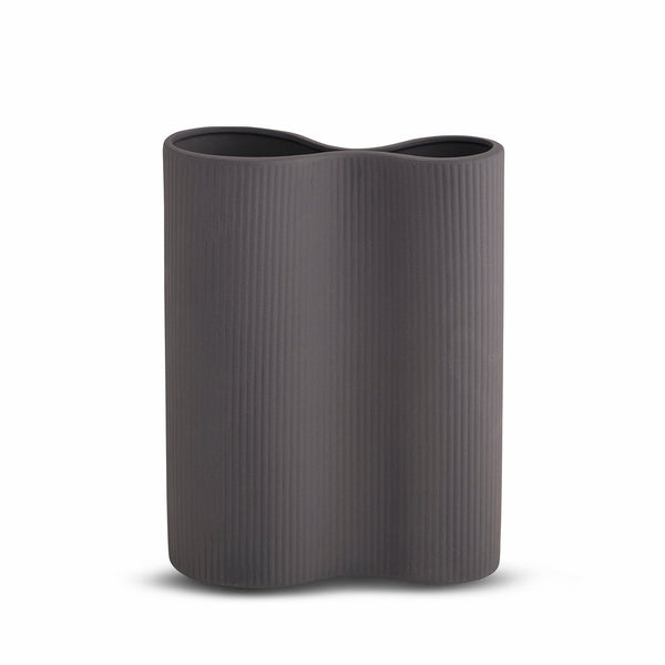 Ribbed Infinity Vase Charcoal - Med