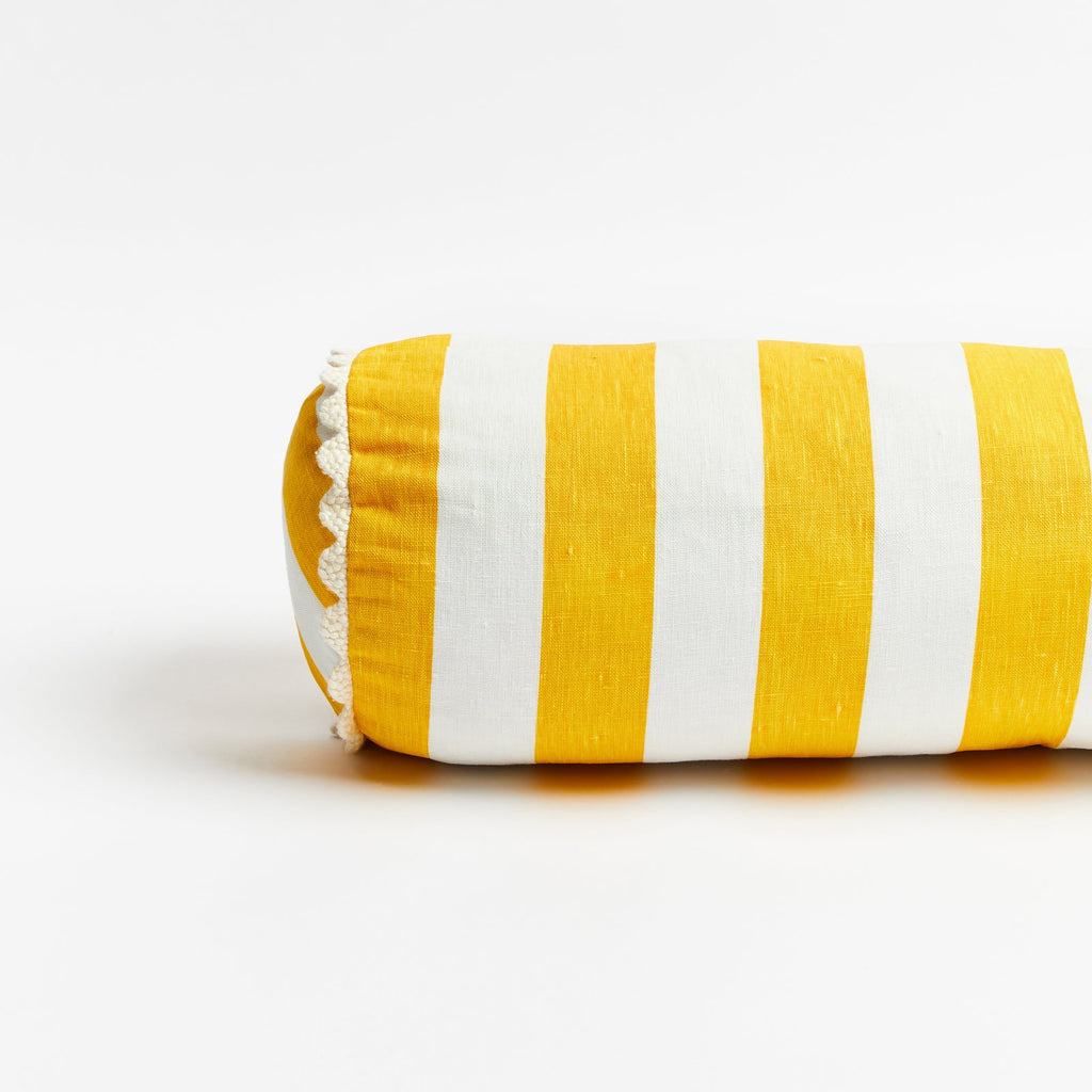Bolster Stripe Cushion Yellow 60 x 20cm