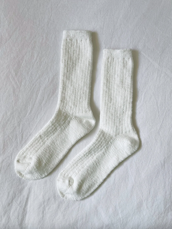 Cottage Socks - White Linen