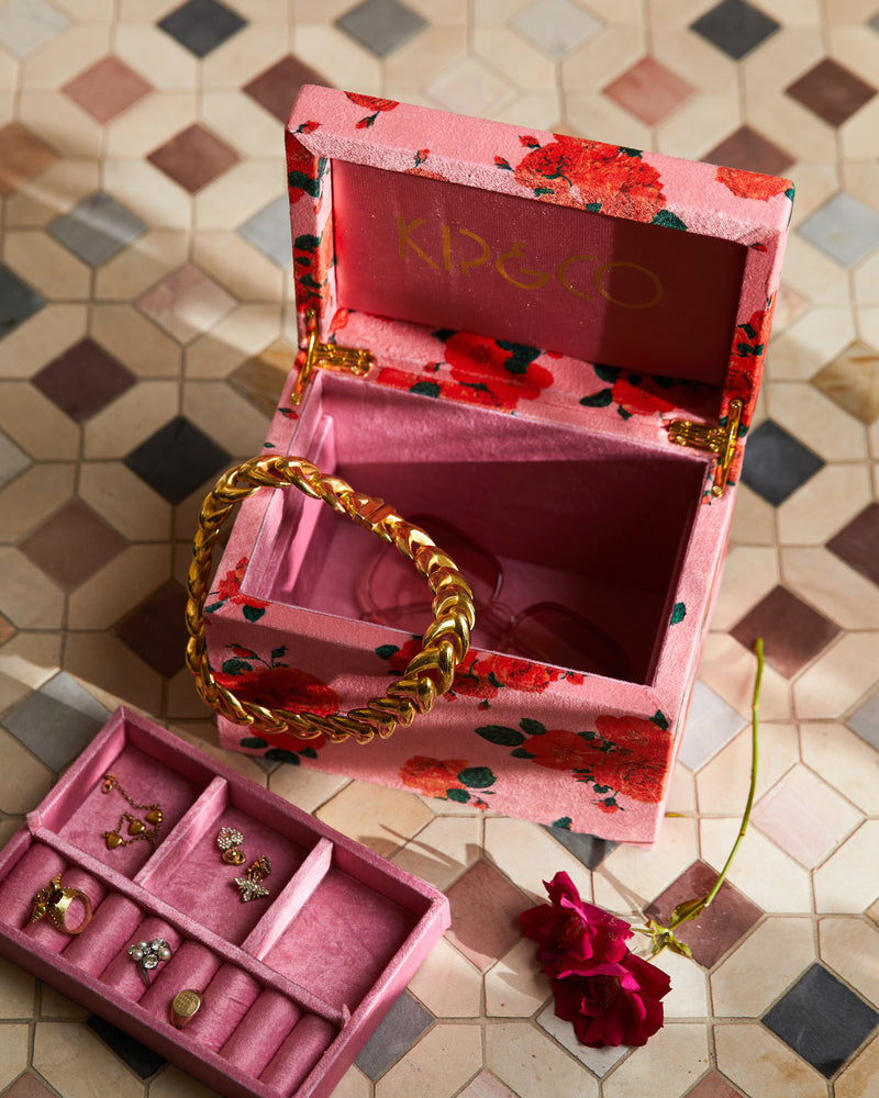 Rosie Posie Velvet Jewellery Box Large
