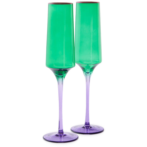Jaded Champagne Glass 2Pce Set