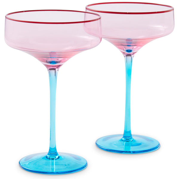 Rose With A Twist Coupe Glass 2Pce Set