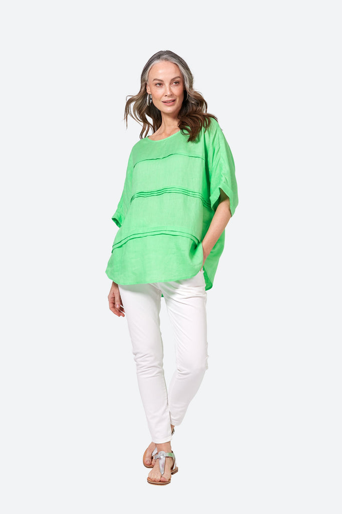 La Vie Pintuck Top - Kiwi