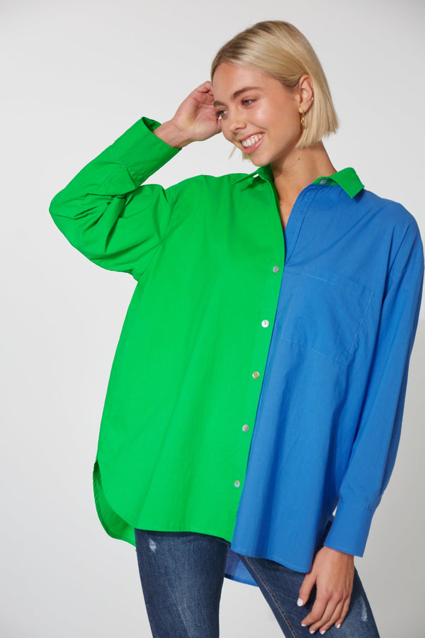 Montrose Shirt - Evergreen/ Cobalt