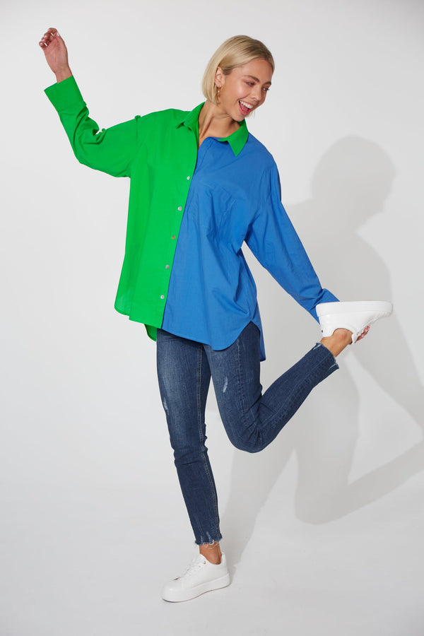 Montrose Shirt - Evergreen/ Cobalt