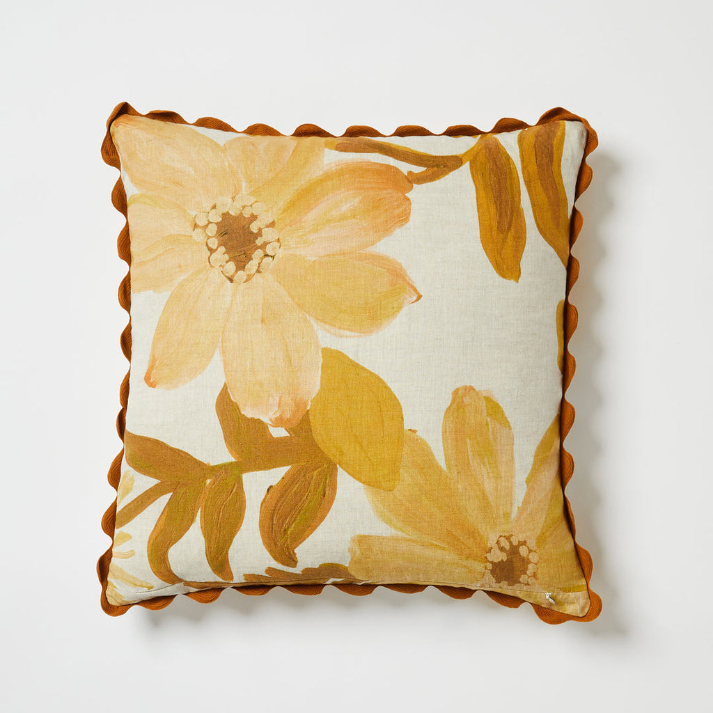 Cornflower Cushion Mustard 60cm