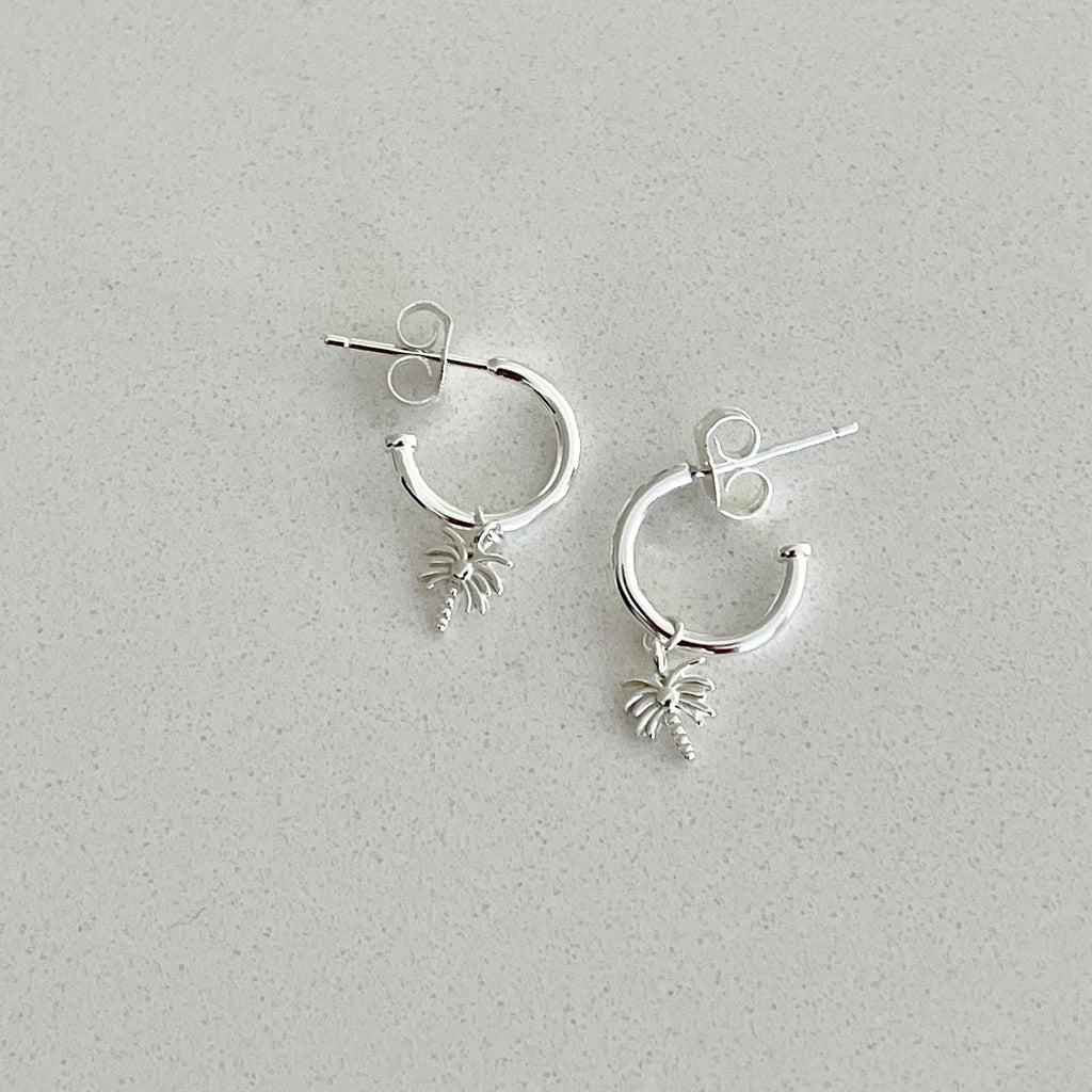 Silver Palm Earrings