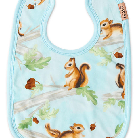 Squirrel Scurry Organic Cotton Bib