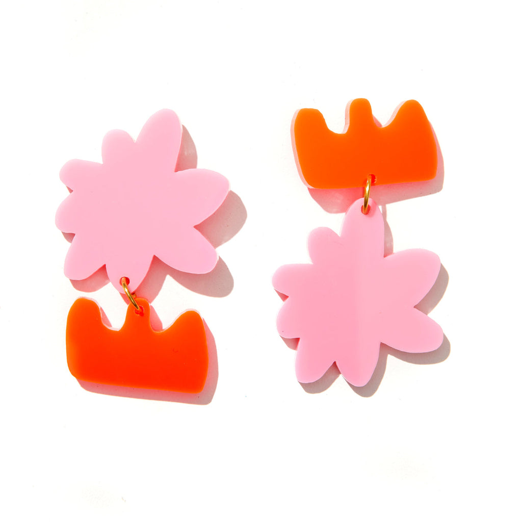 Allegra Earrings - Red & Pink