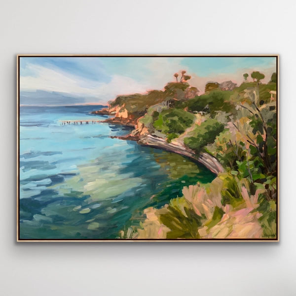 "Sea Glass" by Liz Fitzgerald 140 x 100cm Framed in Oak