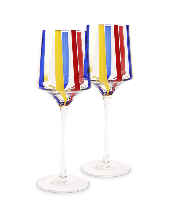 Island Stripe Vino Glass 2Pce Set