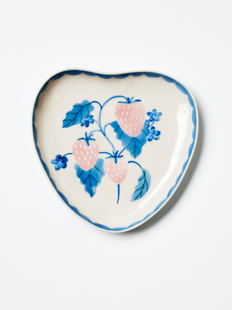 Strawberry Heart Tray - Blue