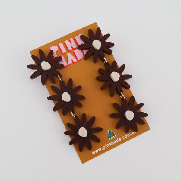 Remi Chocolate Brown/ Beige Dangle Earring