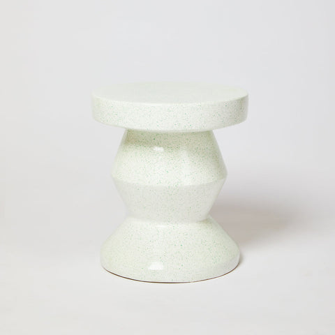 Side Table Pedestal - Speckle Green