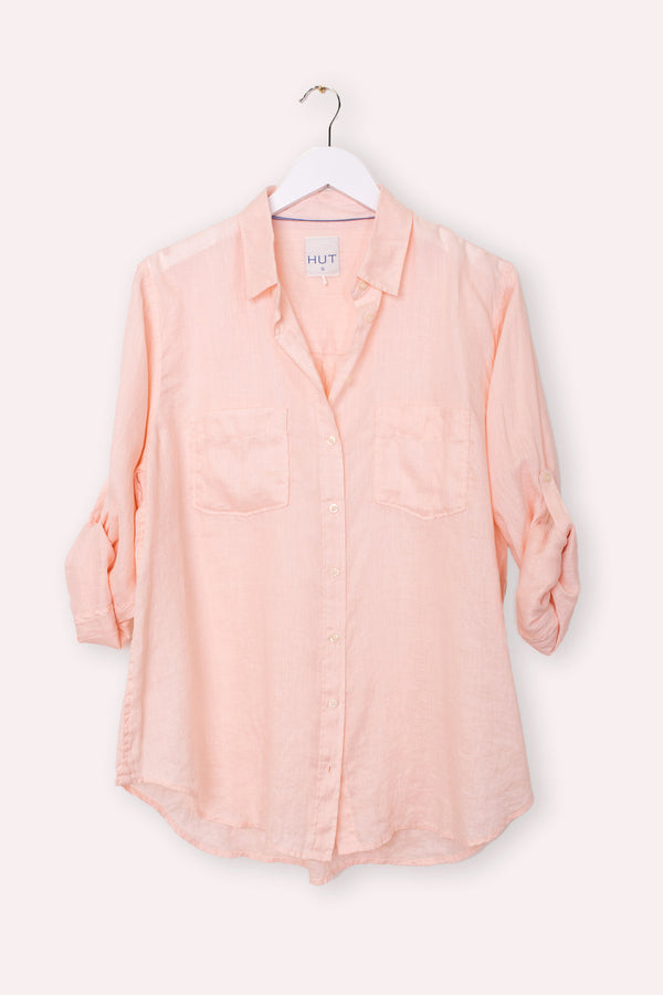 The Boyfriend Linen Shirt - Marshmellow Pink