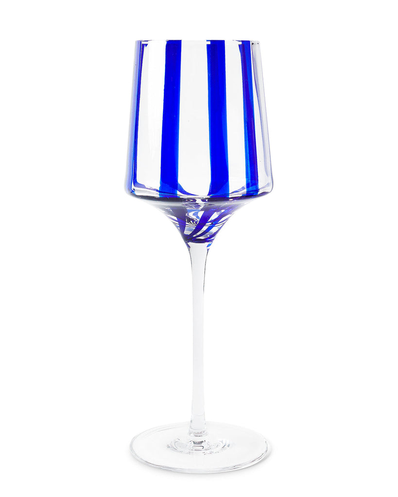 Mykonos Stripe Vino Glass 2Pce Set