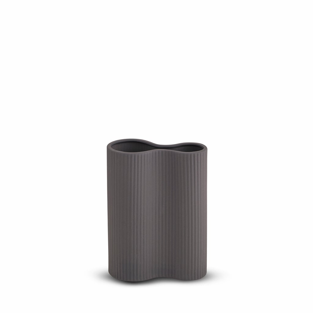 Ribbed Infinity Vase Charcoal - Sml