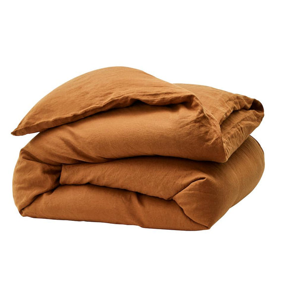 Linen Quilt Cover Tobacco