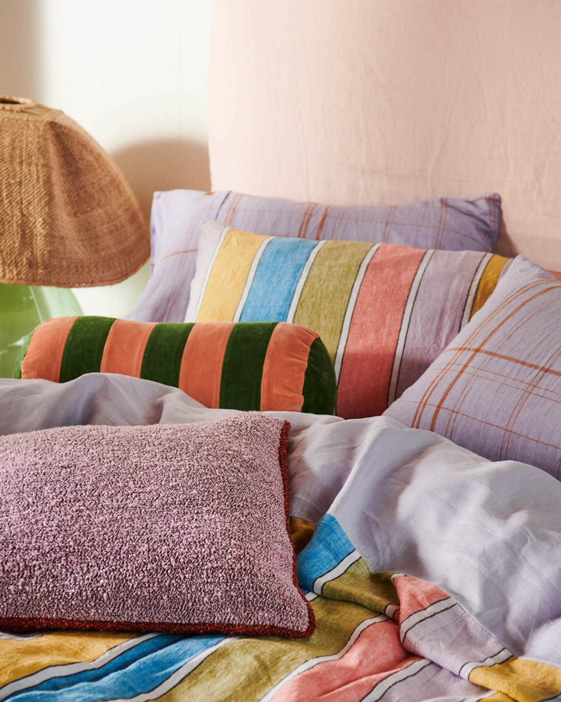 Majorca Stripe Woven Linen Pillowcases 2Pce Set