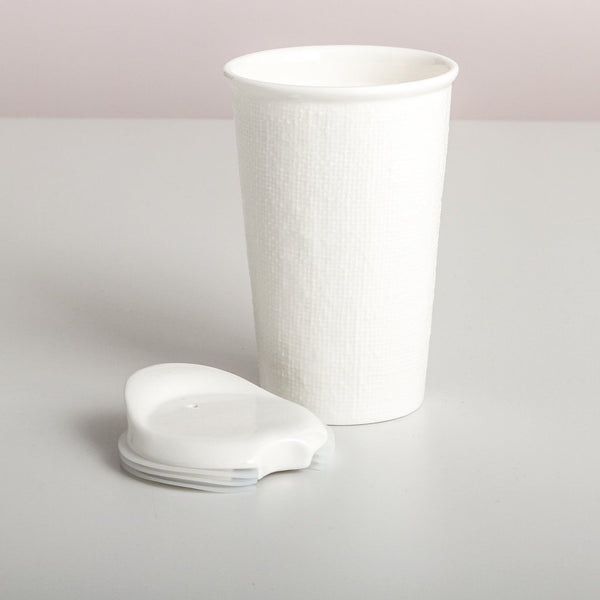 It's a Keeper Ceramic Cup Tall- White Linen