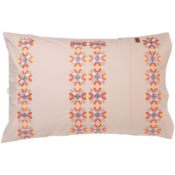 Frida Embroided Cotton Pillowcase- 1Pce