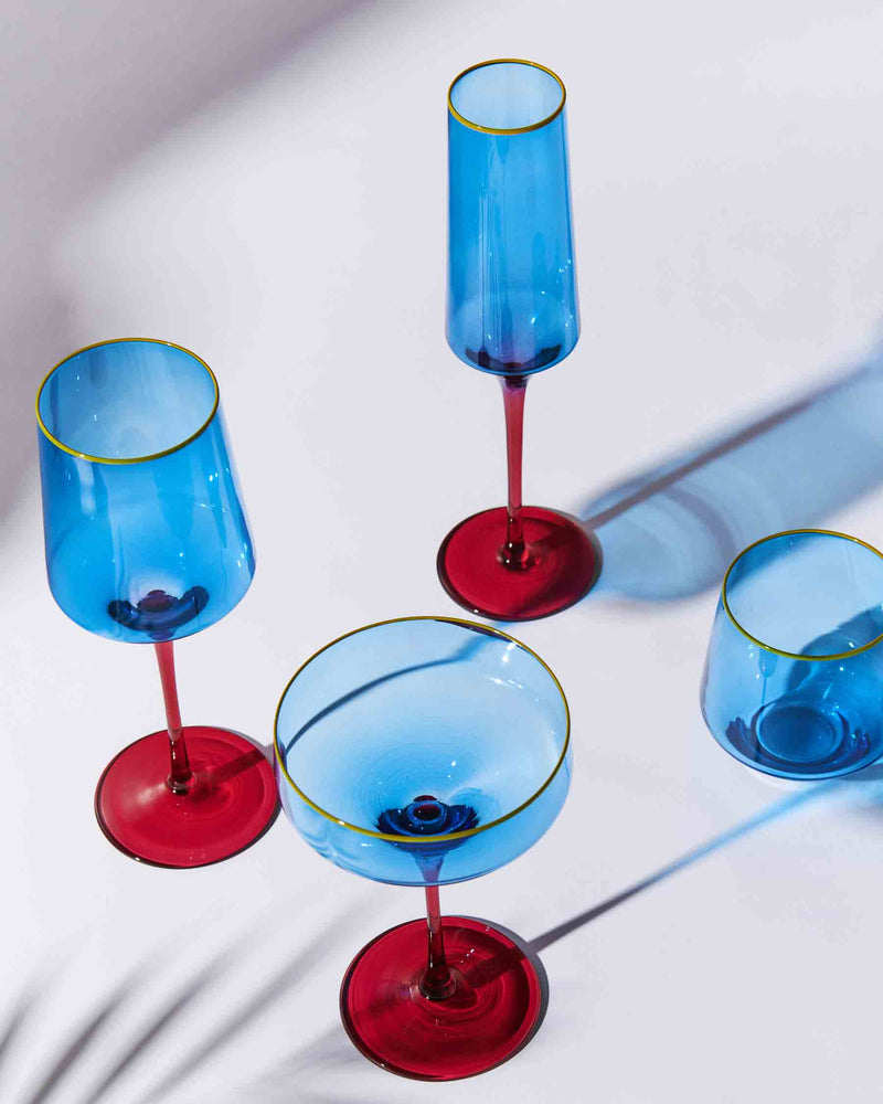 Sapphire Delight Champagne Glass 2Pce Set