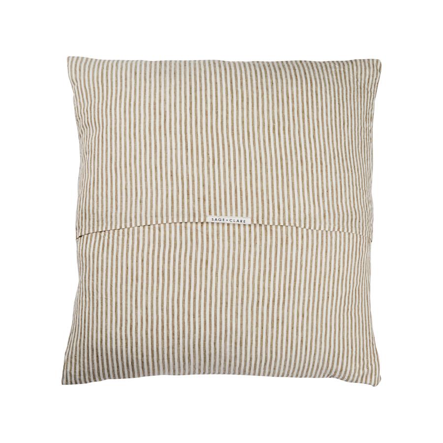 Linen Euro Pillowcase Set 2- Moss Stripe