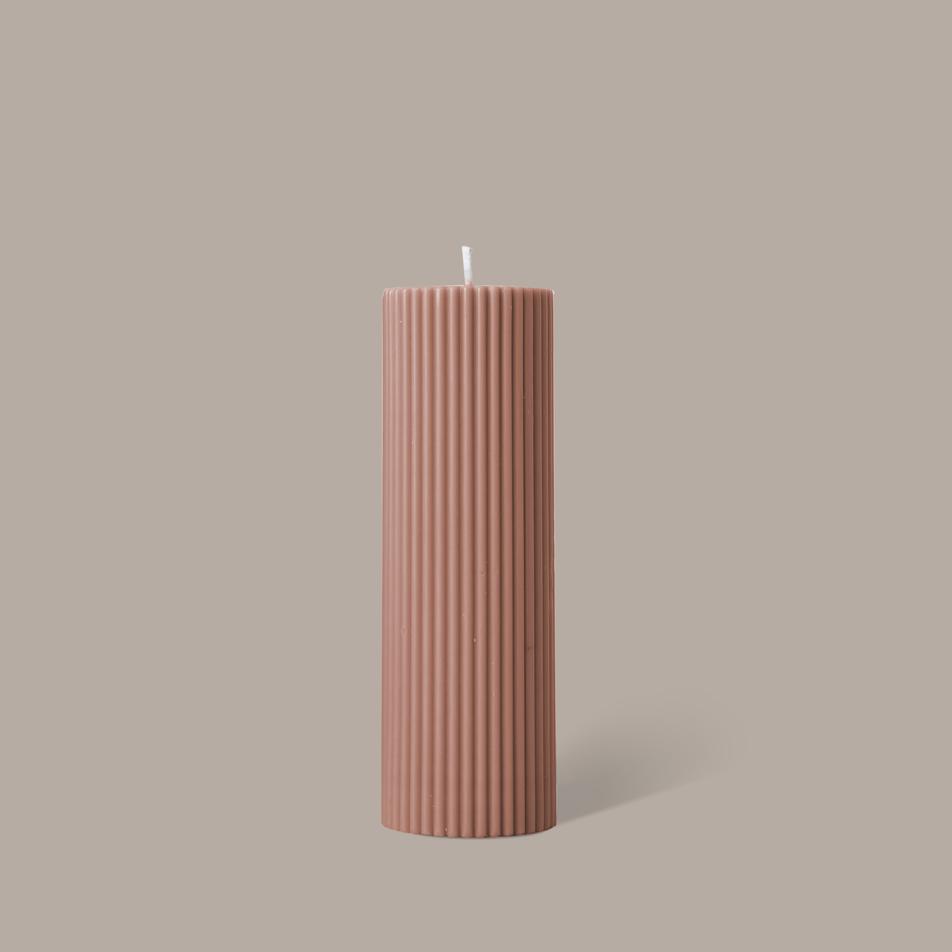 Wide Column Pillar Candle- Peach
