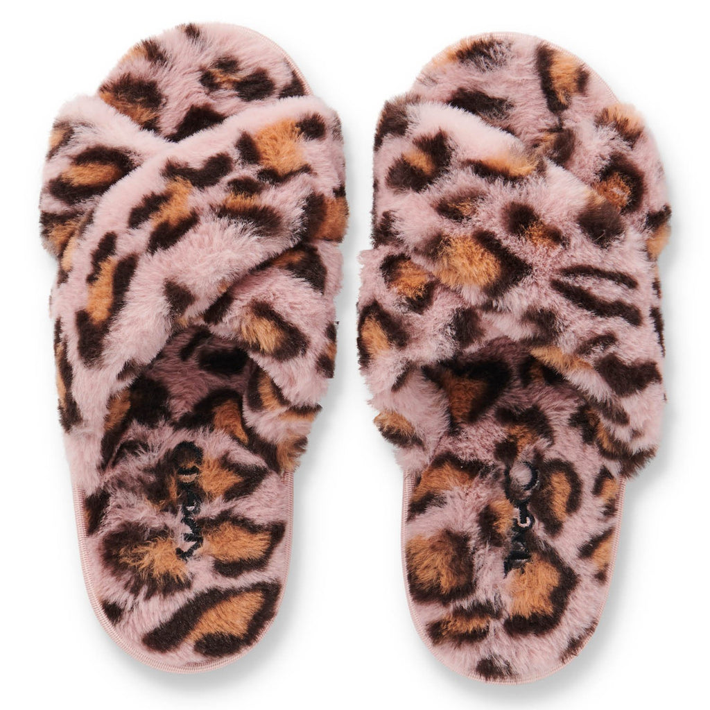 Pink Cheetah Womens Slippers