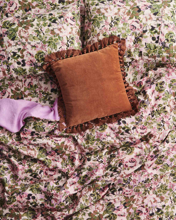 Autumnal Velvet Tassel Cushion