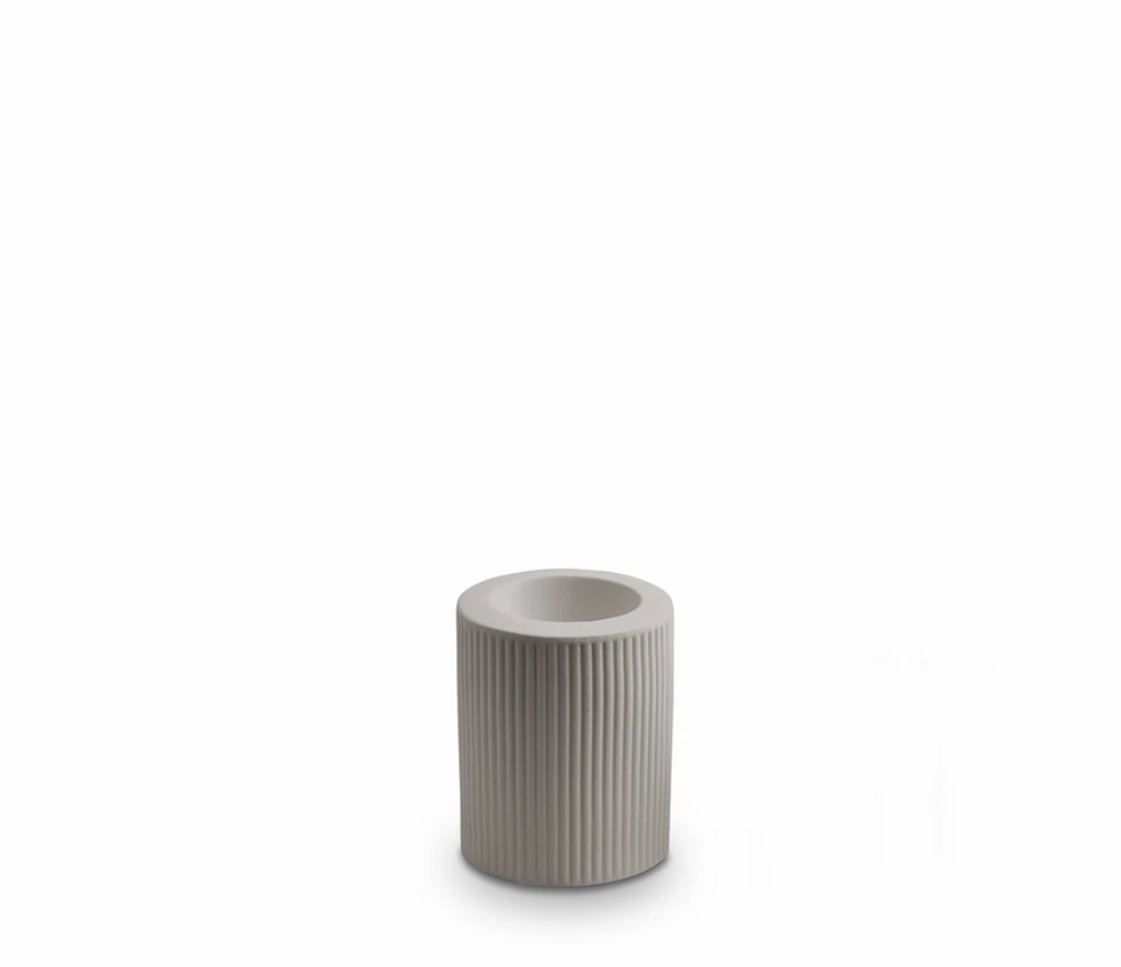 Ribbed Infinity Candle Holder Light Grey Med (RCHLGM)