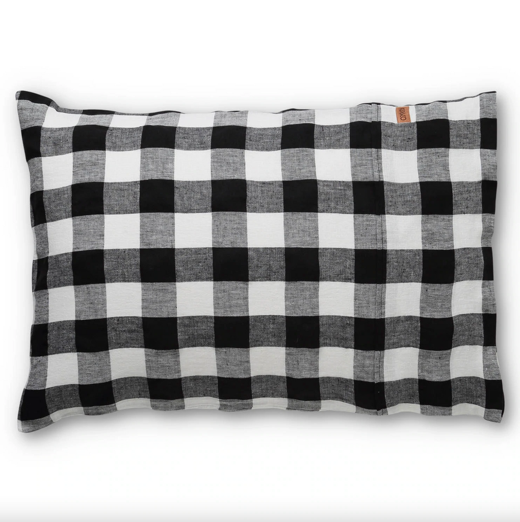 Black & White Gingham Pillowcase - 2Pce Set