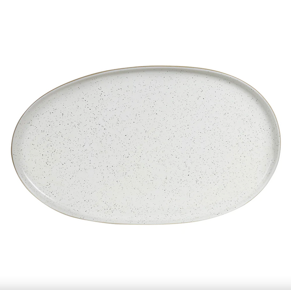 Platter Oval - White Speckle. Table of Plenty