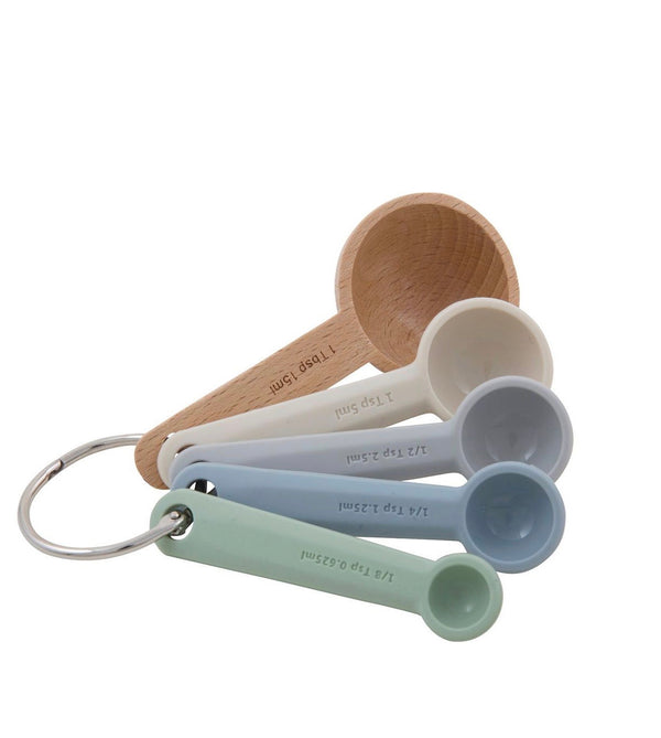 Classic Silicone/ Wood Measuring Spoon Set 5Pce