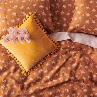 Butterscotch Velvet Tassel Cushion