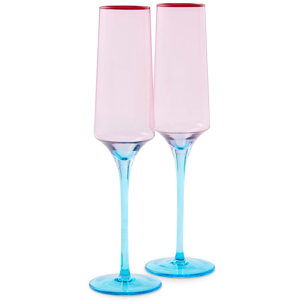 Rose With A Twist Champagne Glass 2Pce Set